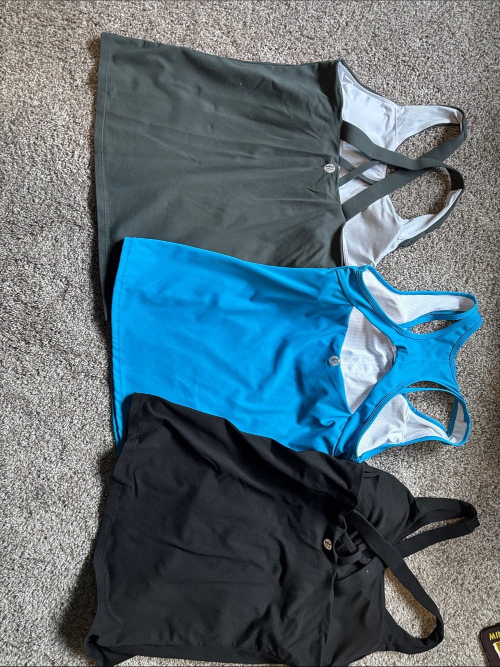 Running Girl set of 3 Women’s Performance Tank Top - Black, Gray, Blue